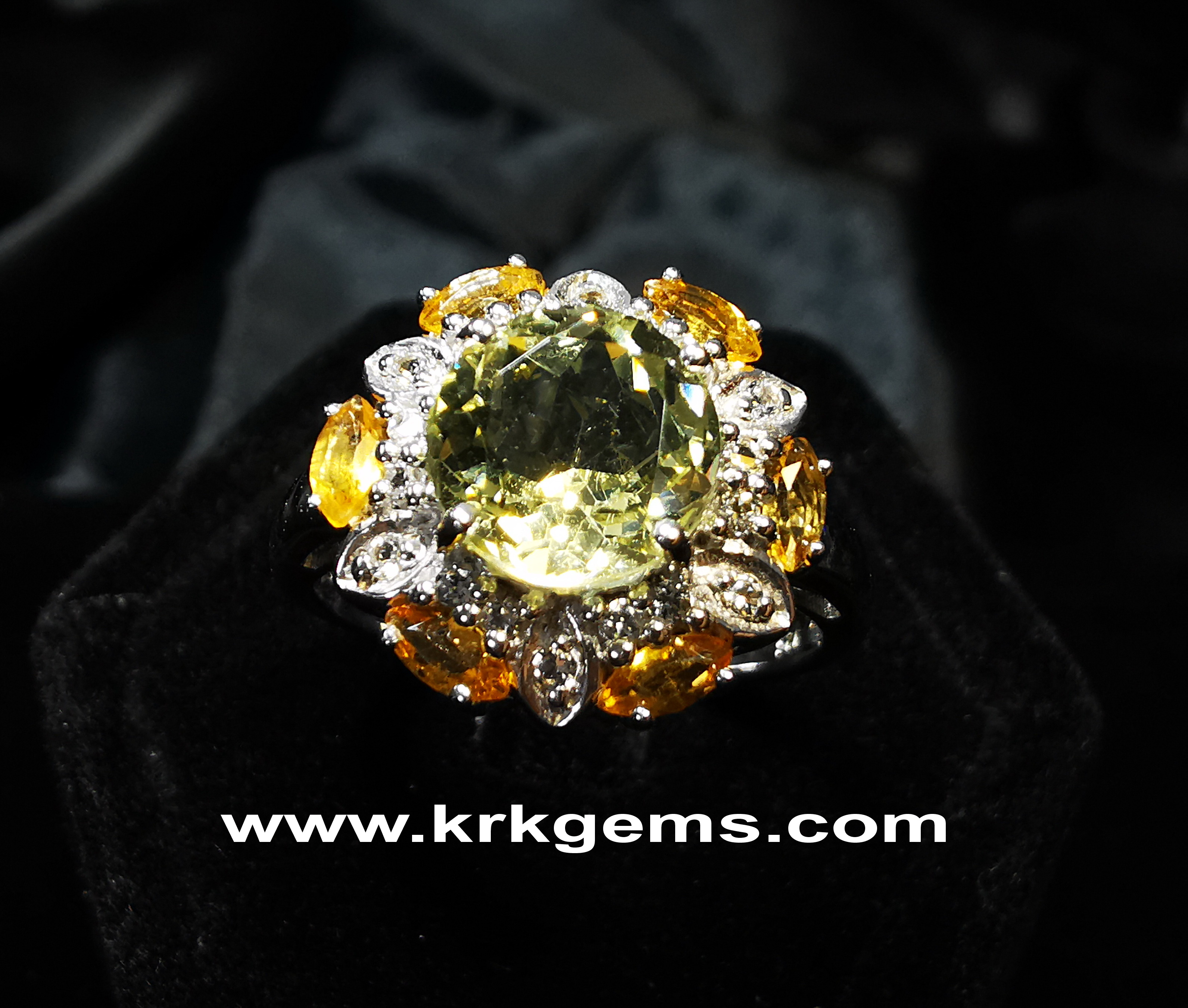 CITRINE WHITE TOPAZ RING