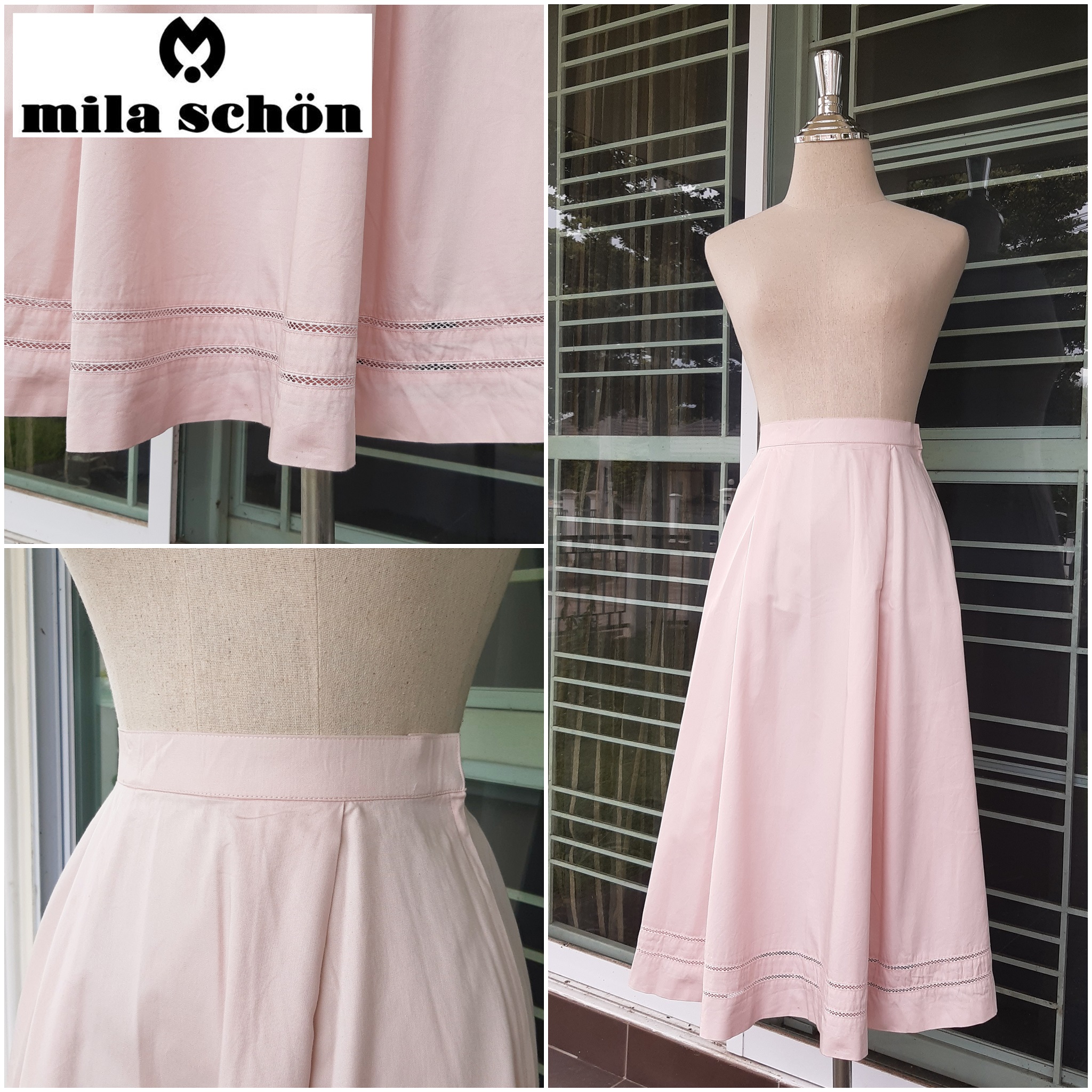 กระโปรงยาวสีชมพู แบรนด์ Mila schon