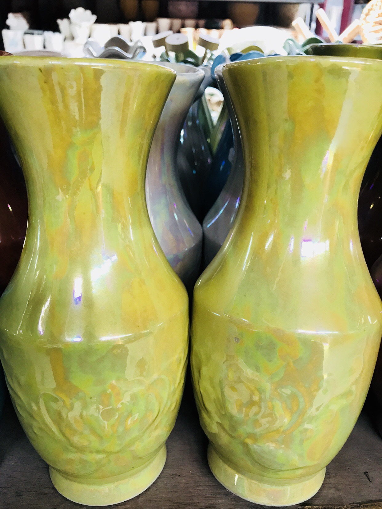 แจกันเคลือบเงามุก9"