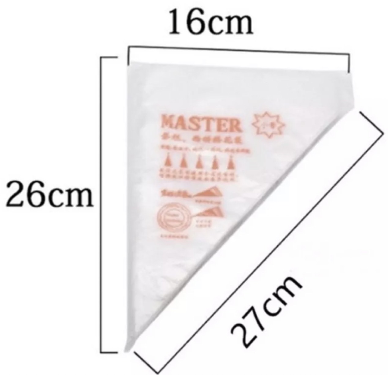 ถุงบีบวิปครีม ขนาด 16*25*26 cm (บรรจุ 95-100 ใบ ต่อ แพค)
