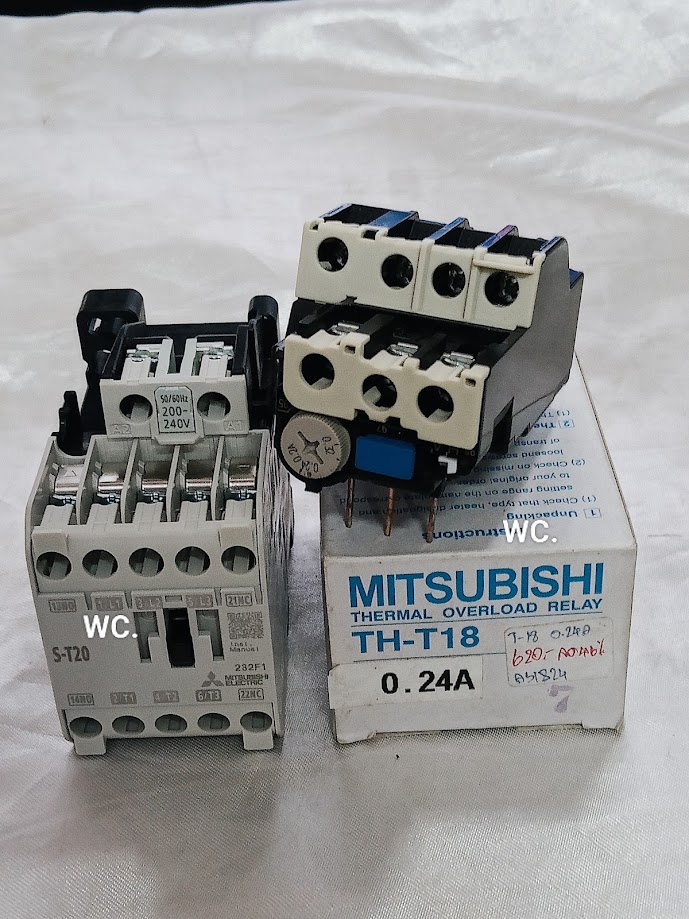 MITSUBISHI ชุดแมกเนติก S-T20 มาพร้อม โอเวอร์โหลด TH-T18 0.24A กลาง (MSO-T20) มิตซูบิชิ ครบชุด Magnetic +oveload ออกบิลภาษีได้