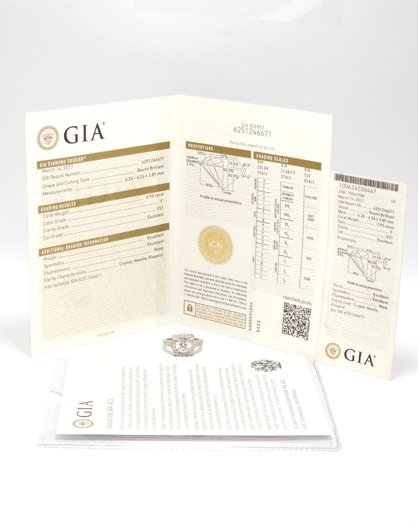 🚫ปิดการขาย(SoIdOut)🚫หน้าเกือบเท่า 1 กะรัต แต่ถูกกว่าเกือบครึ่ง! แหวนทองคำขาว 18K เพชรเกสร 93 ตัง 1 เม็ด น้ำ 98(F) VS1 3 Excellent GIA: 6251246671 ใบตัวจริง ล้อมเพชรเกสร 1.75 ตัง 26 เม็ด 1.5 ตัง 20 เม็ด รวม 75.5 ตัง น้ำ 95-96 ความสะอาด vvs-