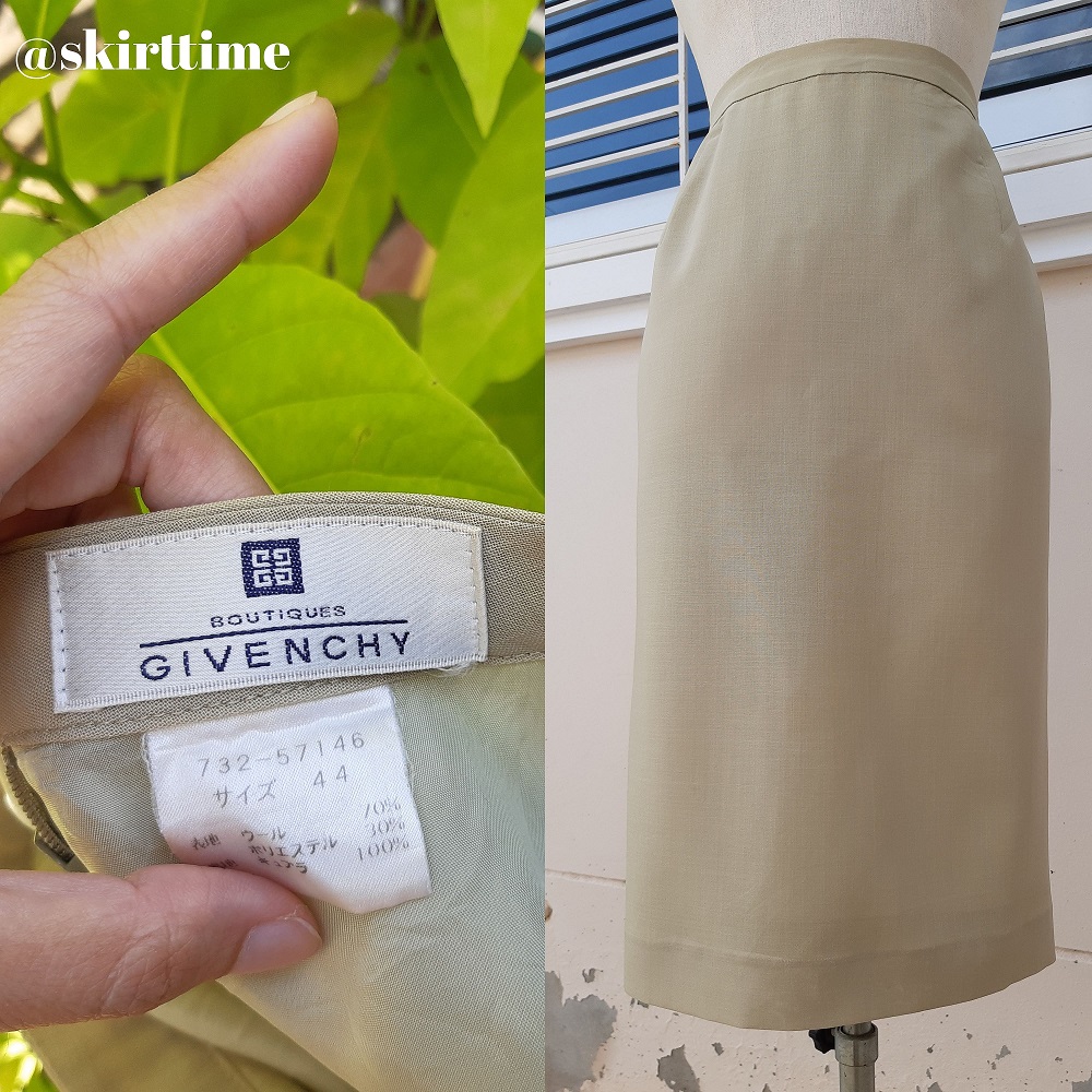 กระโปรงทรงเอสีเบจแบรนด์ GIVENCHY สำหรับสาวอวบ