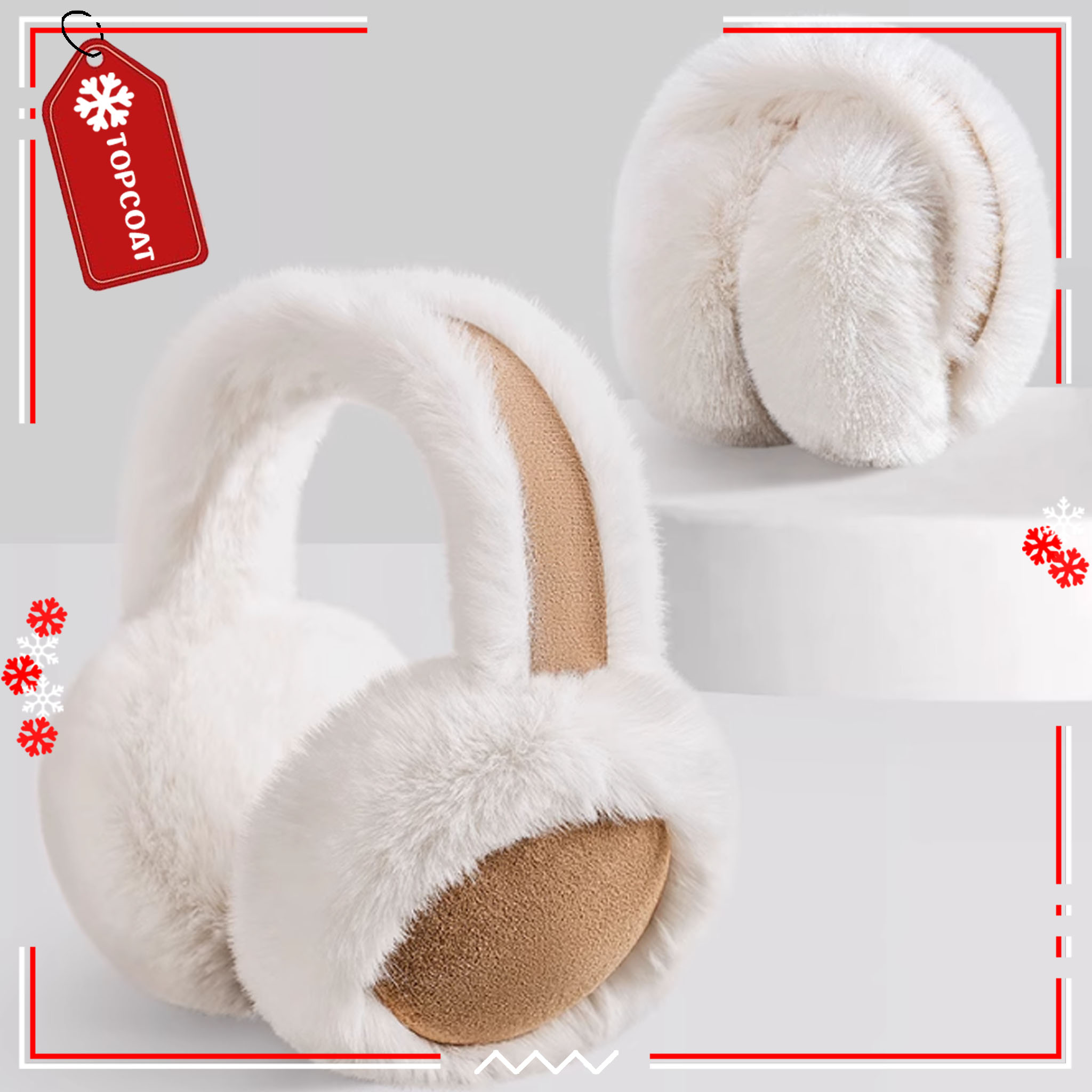 ที่ปิดหูกันหนาวสำหรับผู้หญิง เฟอร์ขนมิงค์หนานุ่ม พับเก็บได้ ง่ายต่อการพกพา