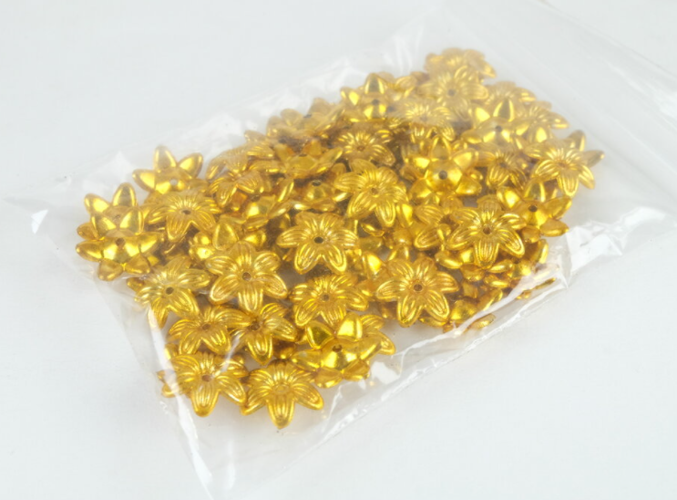 ลูกปัดพิกุล 15 มิล เลือกสี เงิน ทอง