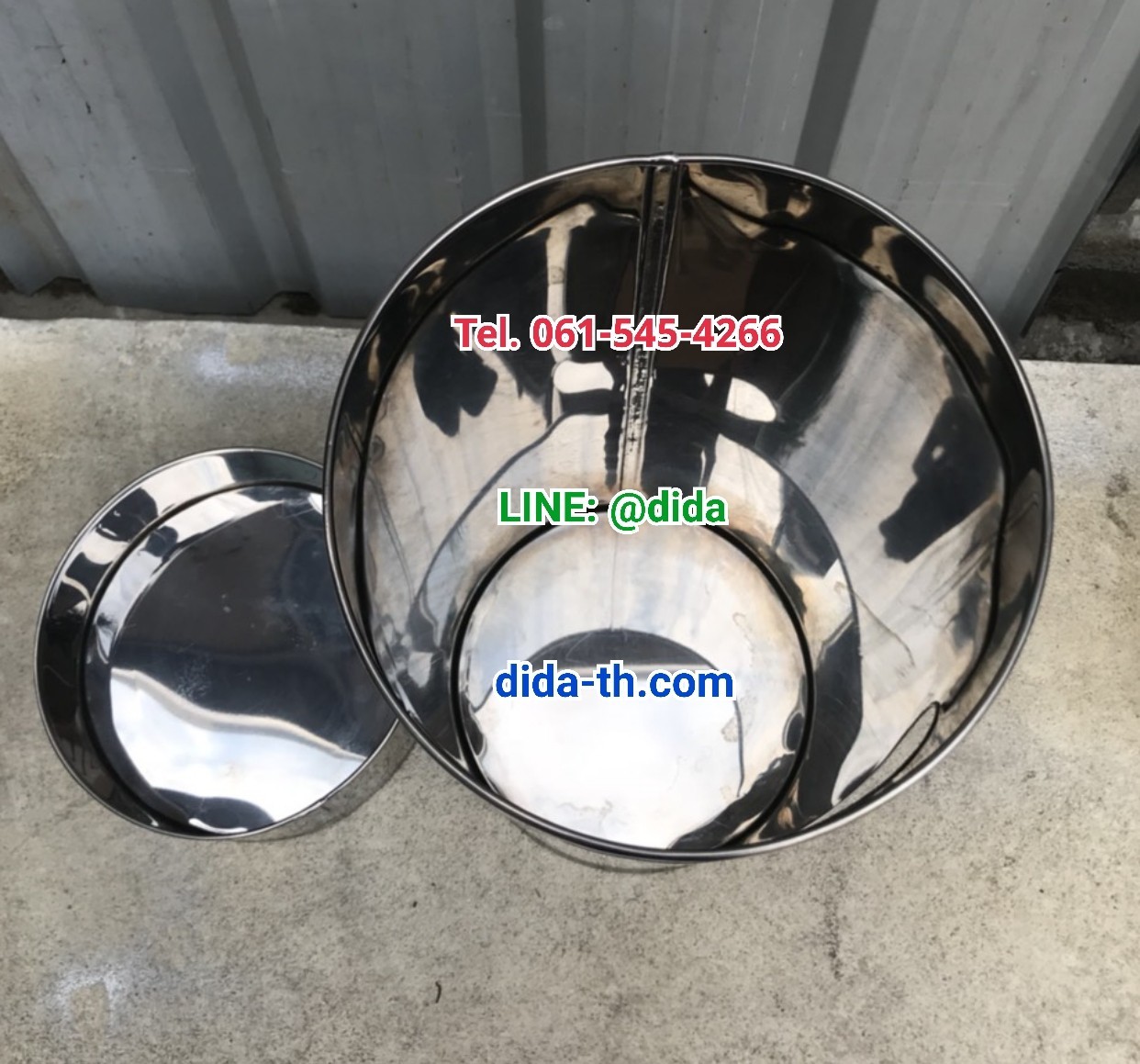 ถังขยะสแตนเลส พร้อมที่เขี่ยบุหรี่ คอตั้ง 12"