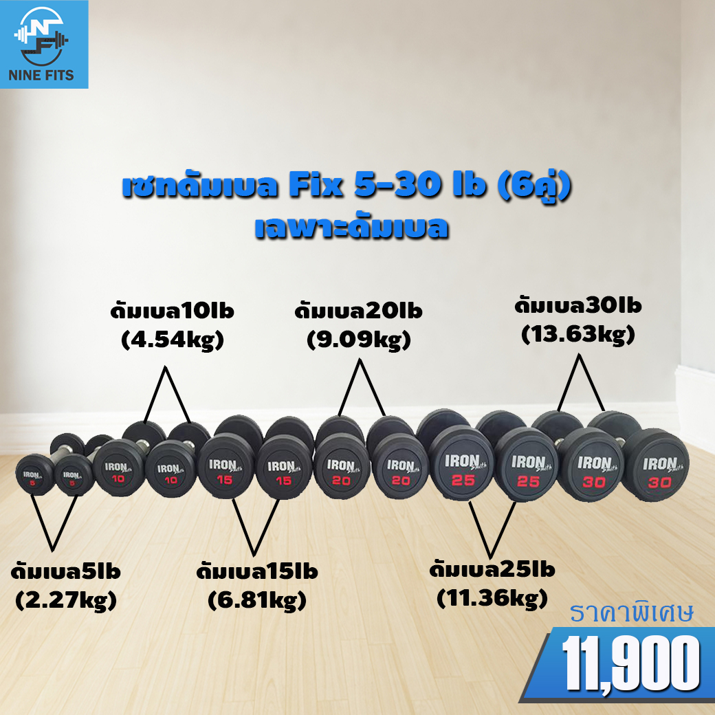 ดัมเบล fix ขนาด 5-30 ปอนด์