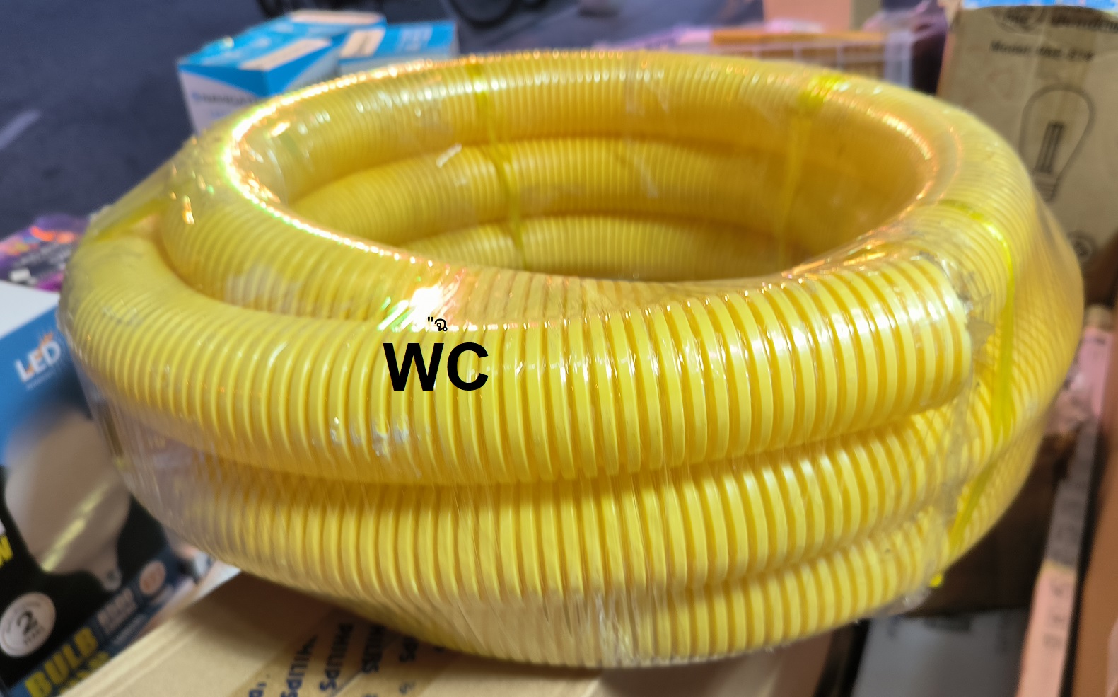 ท่ออ่อนสีเหลือง NANO 11/2 นิ้ว 1นิ้วครึ่ง 5เมตร ท่ออ่อนร้อยสายไฟเบอร์ใหญ่