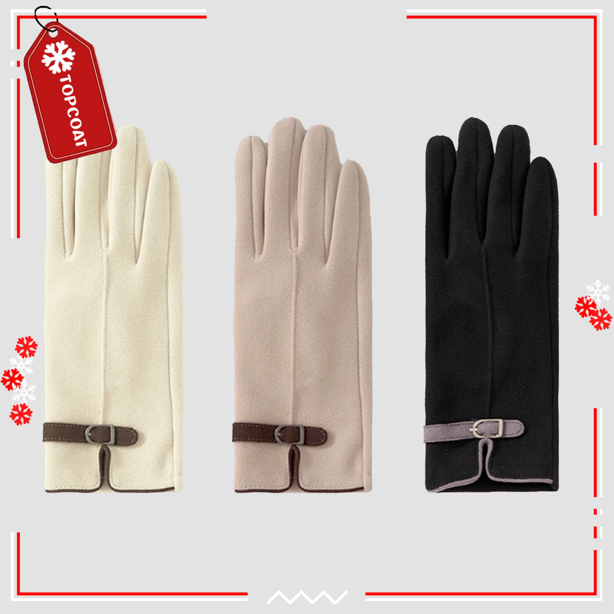 ถุงมือผ้าวูลสำหรับผู้หญิง ผ้านิ่ม ยืดหยุ่นเล็กน้อย ใส่สบาย