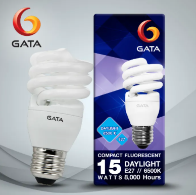 หลอดตะเกียบ GATA ขั้ว E27 ขนาด 15 วัตต์ แสงขาว