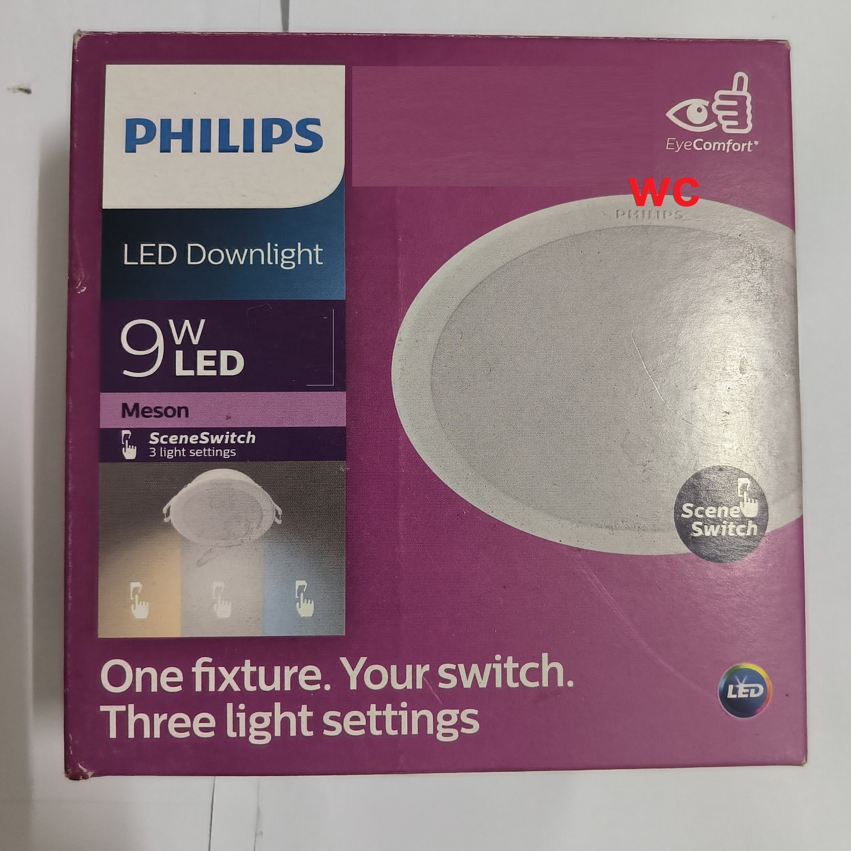 Philips โคมฝั่งฝ้า ดาวน์ไลท์ SCENESWITCH LED เปลี่ยนสี 3แสง 4นิ้ว กลม LED MESON 9วัตต์ 9W DAY/COOLWHITE/WARM LED Panel ColorChange