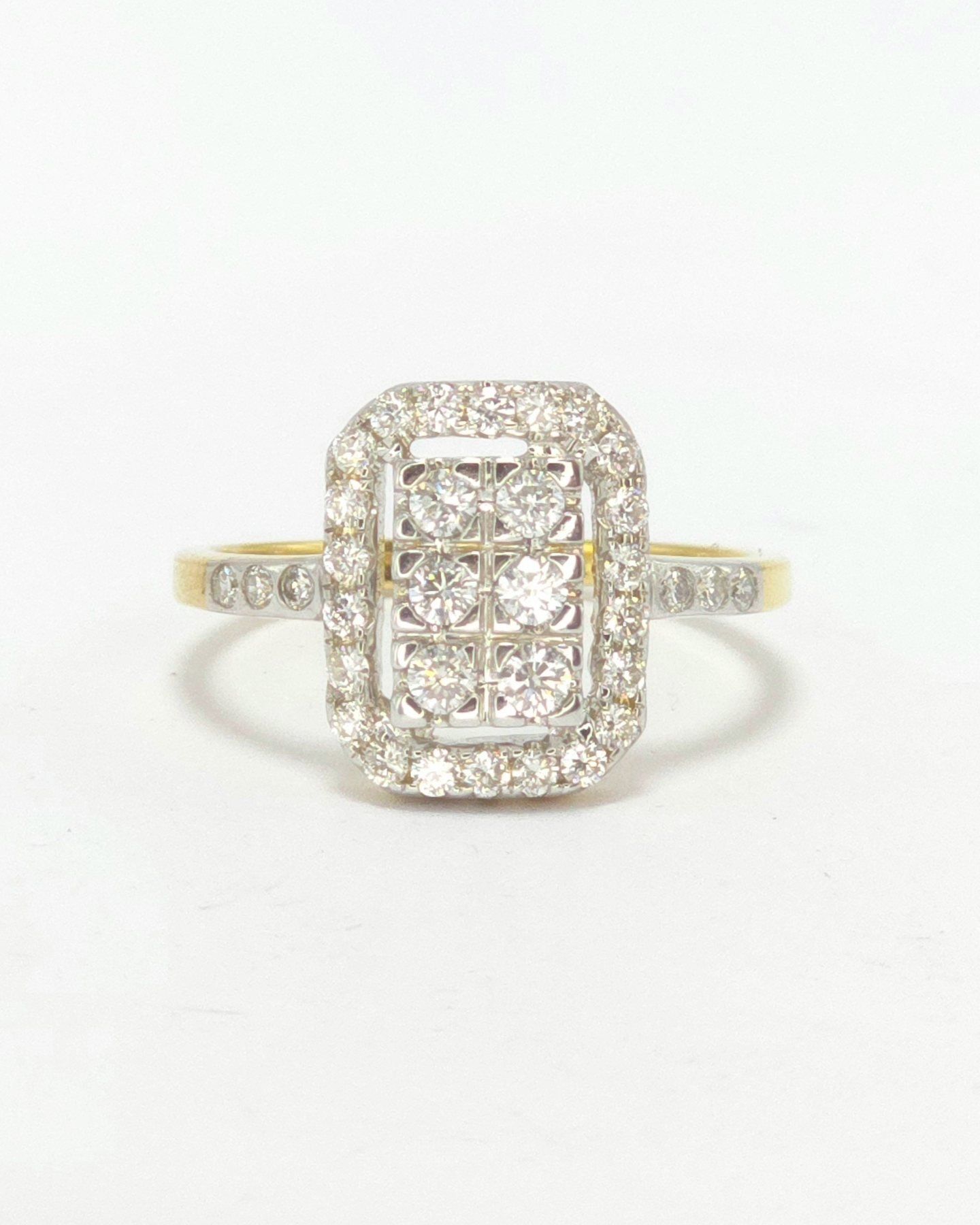 🚫ปิดการขาย(SoIdOut)🚫แหวนทองคำ 18K เพชรเกสร 3 ตัง 9 เม็ด 1.25 ตัง 22 เม็ด 1 ตัง 6 เม็ด รวม 60.5 ตัง น้ำ 96-97 ความสะอาด vvs-vs ไซส์ 52 น้ำหนัก 3.05 กรัม ราคา 12,500.-(Net)