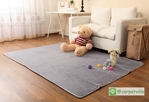 พรมขนสั้น Super Soft สีเทา
