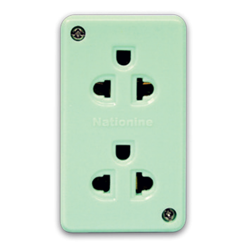 NATIONINE ปลั้ก3ตาลอย เต้ารับกราวด์คู่ลอย รุ่น WKG04 คละสี ยี่ห้อ เนชั่น