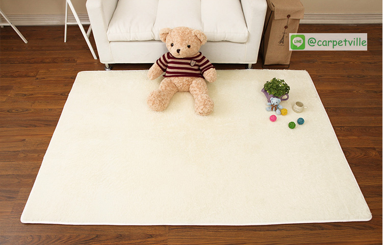 พรมขนสั้น Super Soft สีขาว