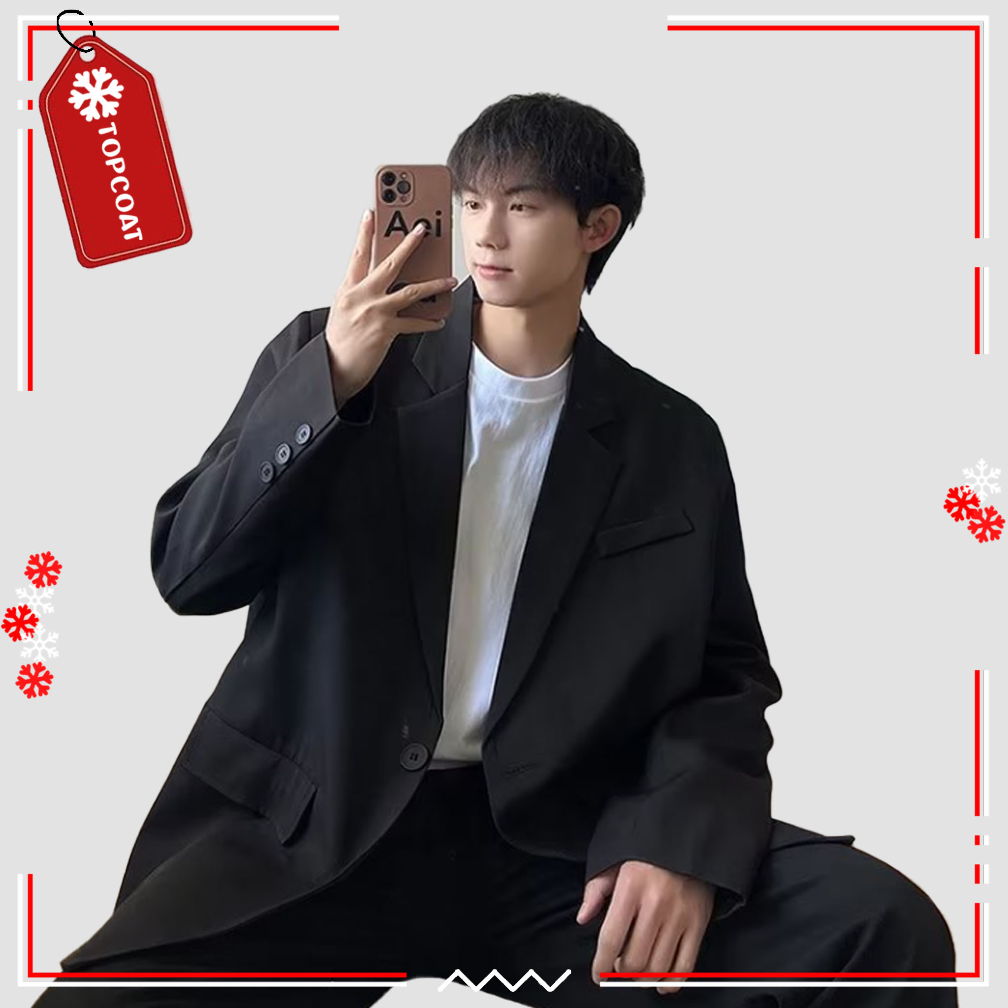 เสื้อสูททรงบอย (Classic) ใส่ทำงานได้ทั้งผู้หญิงและผู้ชาย ซับในทั้งตัว สีดำ สีเทา