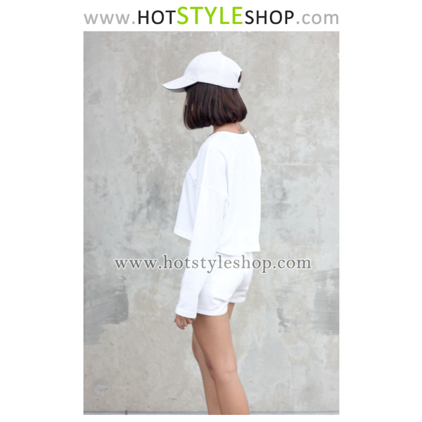 เสื้อครอปแขนยาว เสื้อแขนยาวเอวลอย (ขายส่ง 90 บาท)