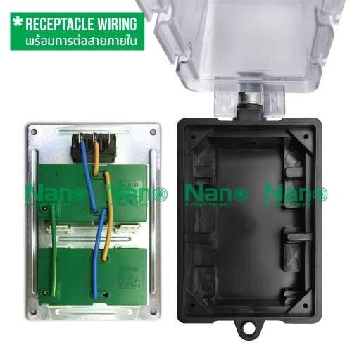 NANO บล็อคยาง 2x4 มีเมนสวิตซ์และไม่มีเมนส์สวิตซ์ 16A 3680W พร้อมเต้ารับ มีเบรกเกอร์ ไม่มีสาย บล็อกยาง ปลั๊กพ่วง ปลั๊กสนาม บ็อกยาง ปลั๊ก