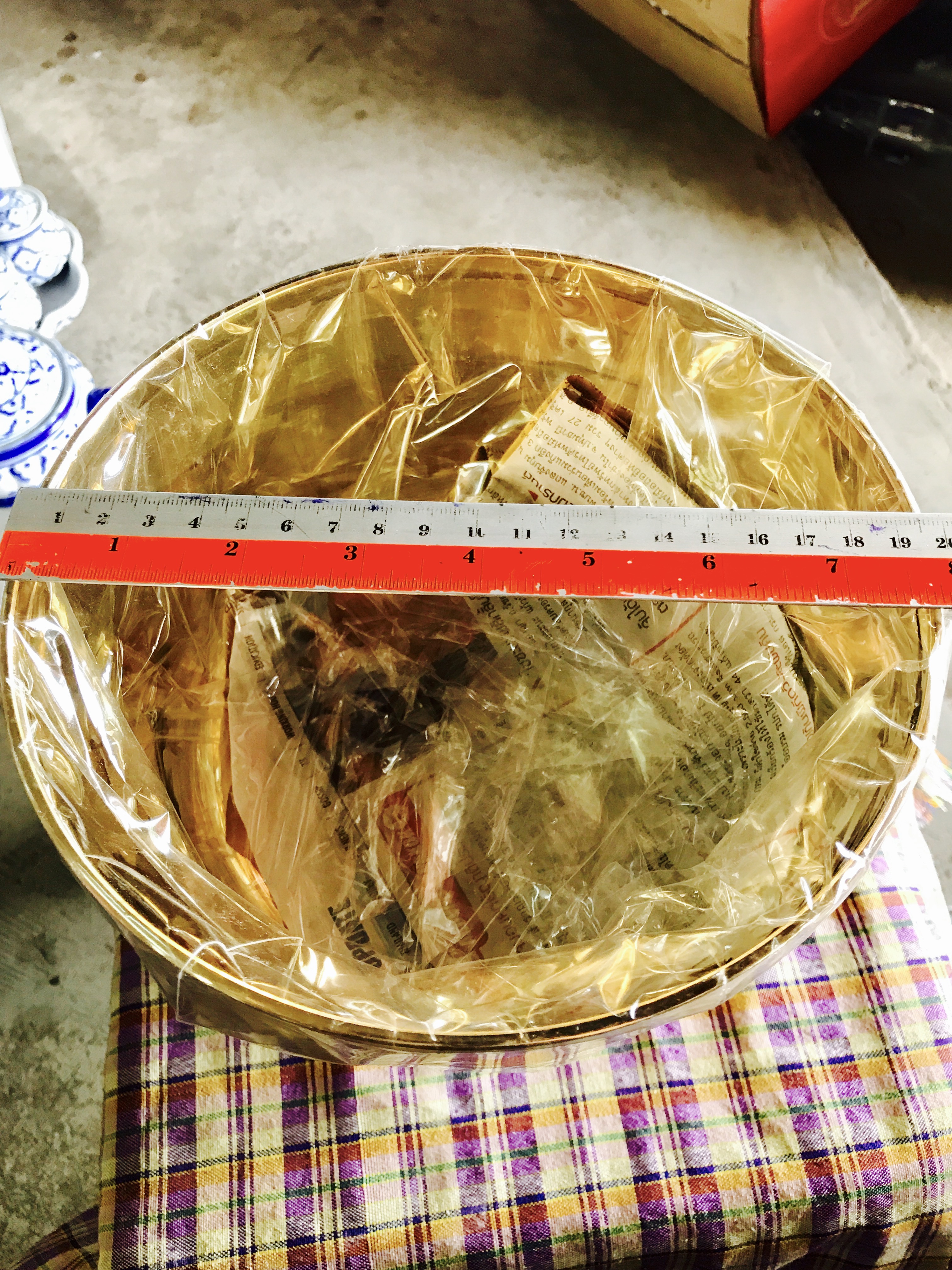 ชุดขันตักบาตรทองเหลือง8"