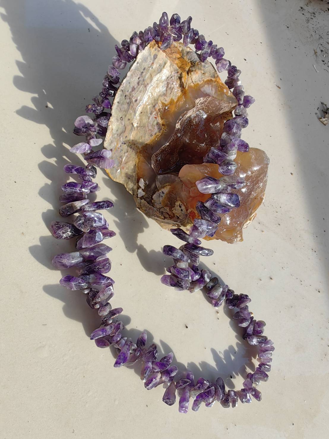 Amethyst Necklace สร้อยคออเมทิตส์ L 72 cm. 1009.00 ct.