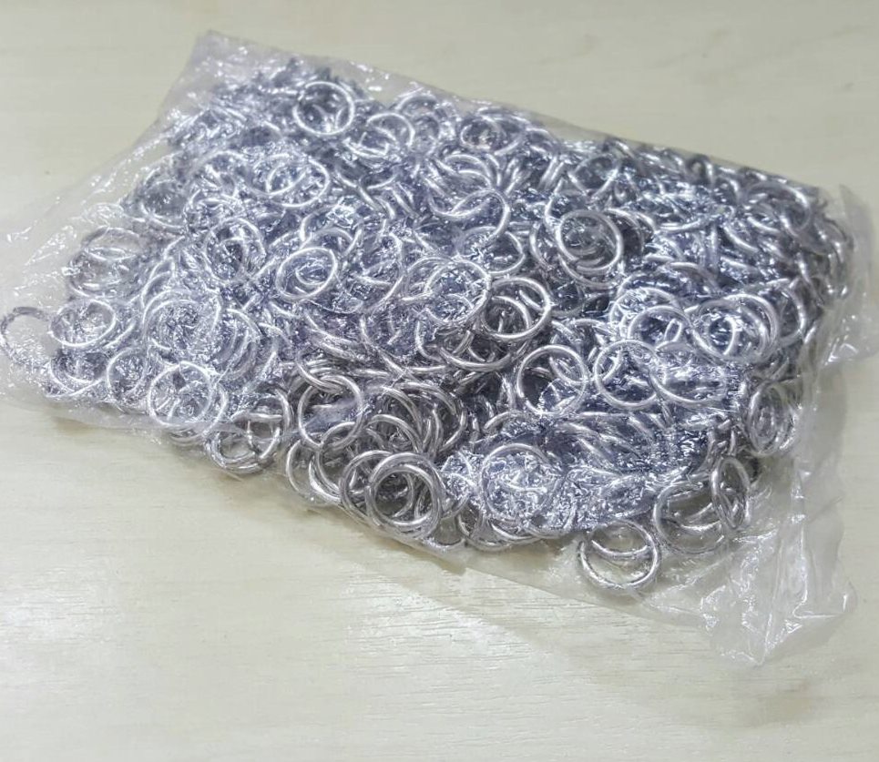 1.0cm 100ชิ้น สีเงิน ห่วงกลม (ขนาดวงใน)