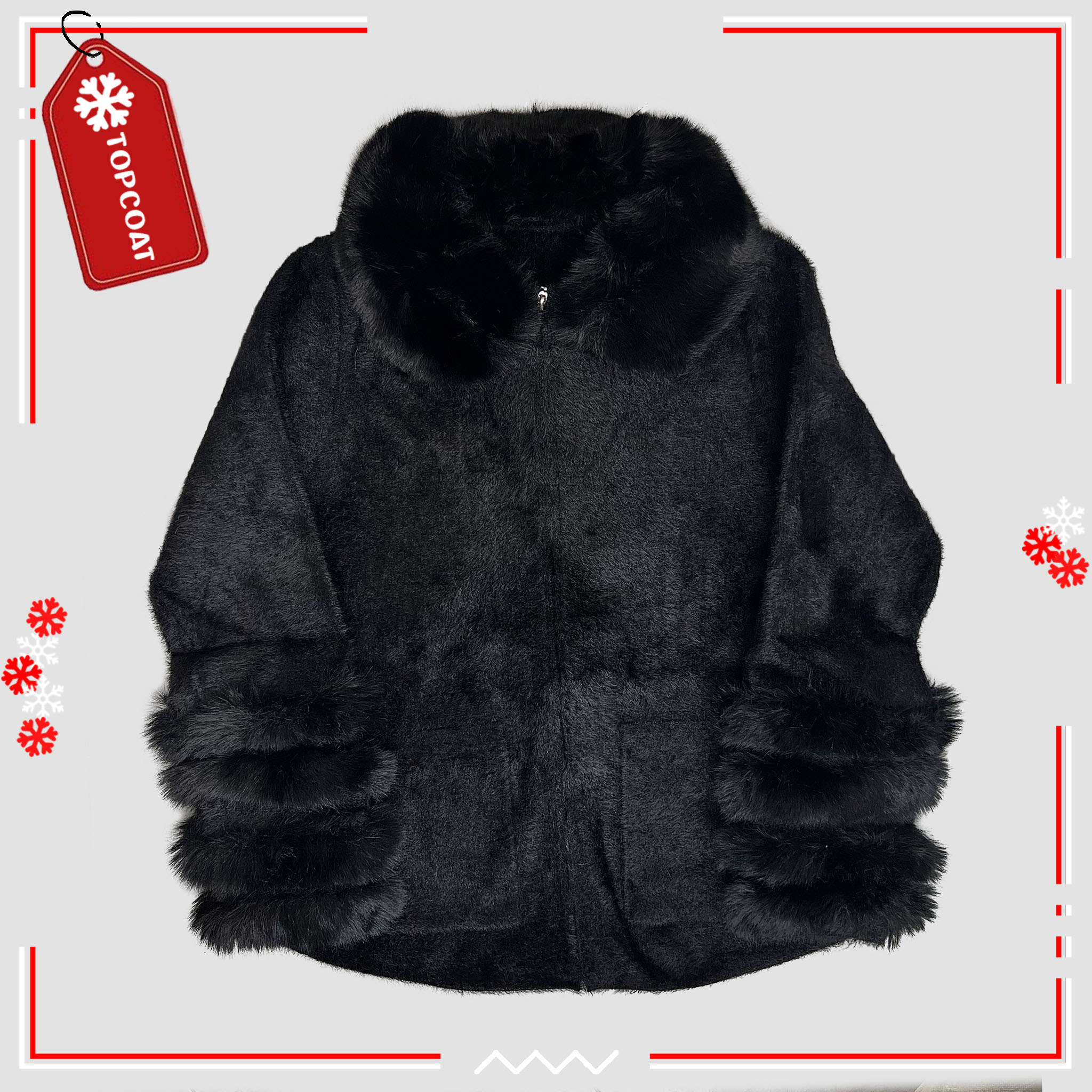 แจ็คเก็ตกันหนาวแขนเฟอร์ ปกเฟอร์สามารถถอดได้ ผ้านิ่ม ใส่สบาย ยืดหยุ่นสูง Freesize