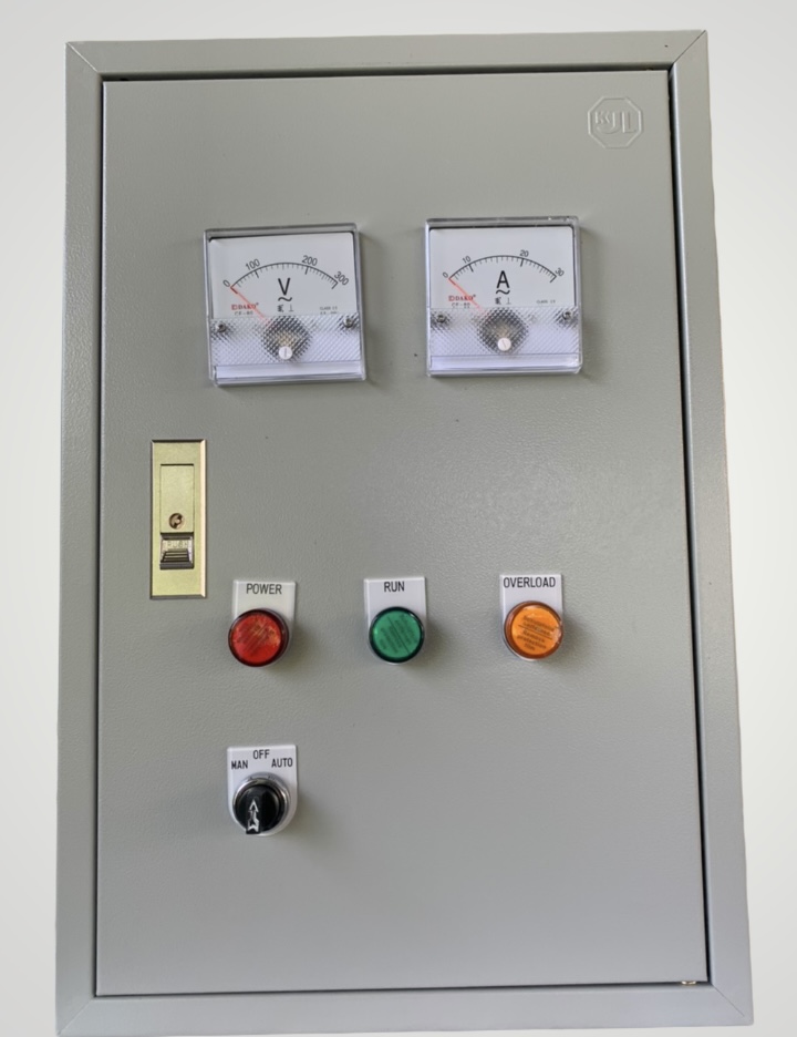 ตู้ควบคุมปั๊มน้ำ 2 HP 220v ใช้กับลูกลอยไฟฟ้า ตู้เหล็ก
