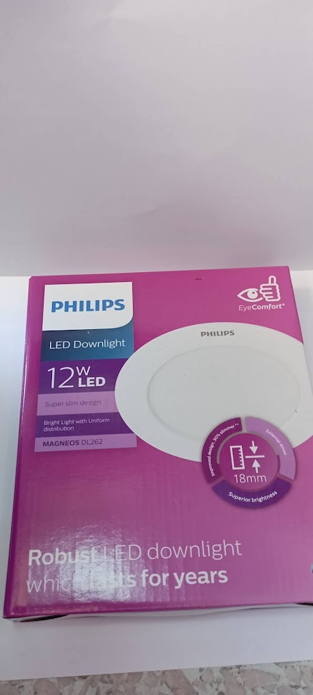 Philips โคมดาวน์ไลท์ฟิลลิป์ แบบบาง หน้ากลม 6นิ้ว LED 12 วัตต์ Daylight PHILIPS รุ่น DL262 สีขาว