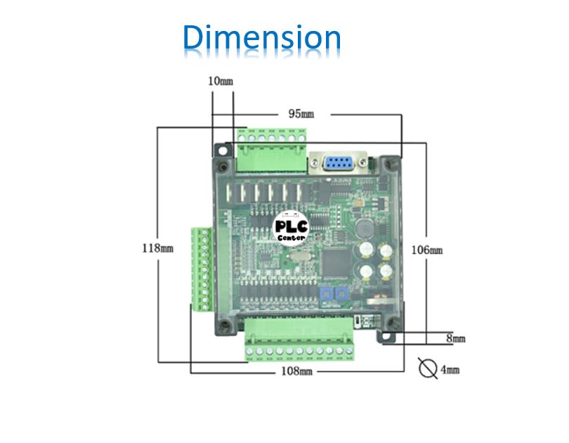 PLC BOARD FX3U-14MR+6AD+2DA+1RS485 (รุ่น TOP มีแบตเตอรี่ Backup)