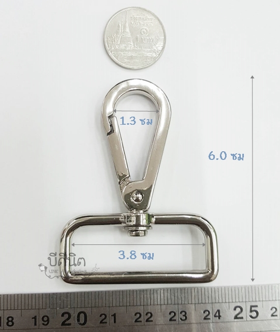 #W ตะขอ สีนิกเกิ้ล 3.8cm/1.5นิ้ว HKW 1คู่ แฟชั่นเนื้อดี