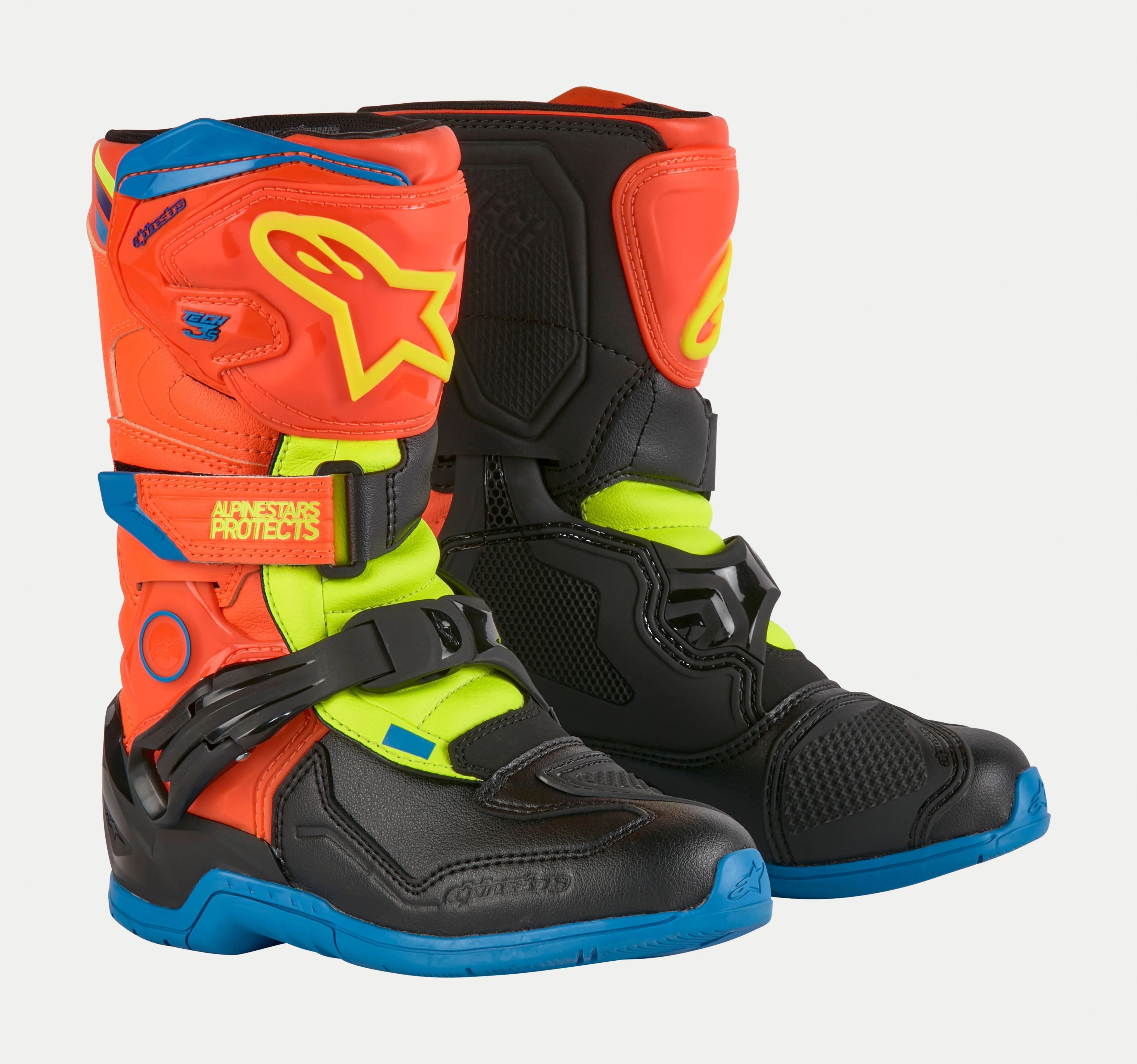 Alpinestars TECH 3S KIDS (ORANGE FLUO ENAMEL BLUE YELLOW FLUO)