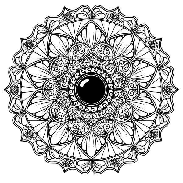 สมุดภาพระบายสี Mandala 30 ภาพไม่ซ้ำแบบ