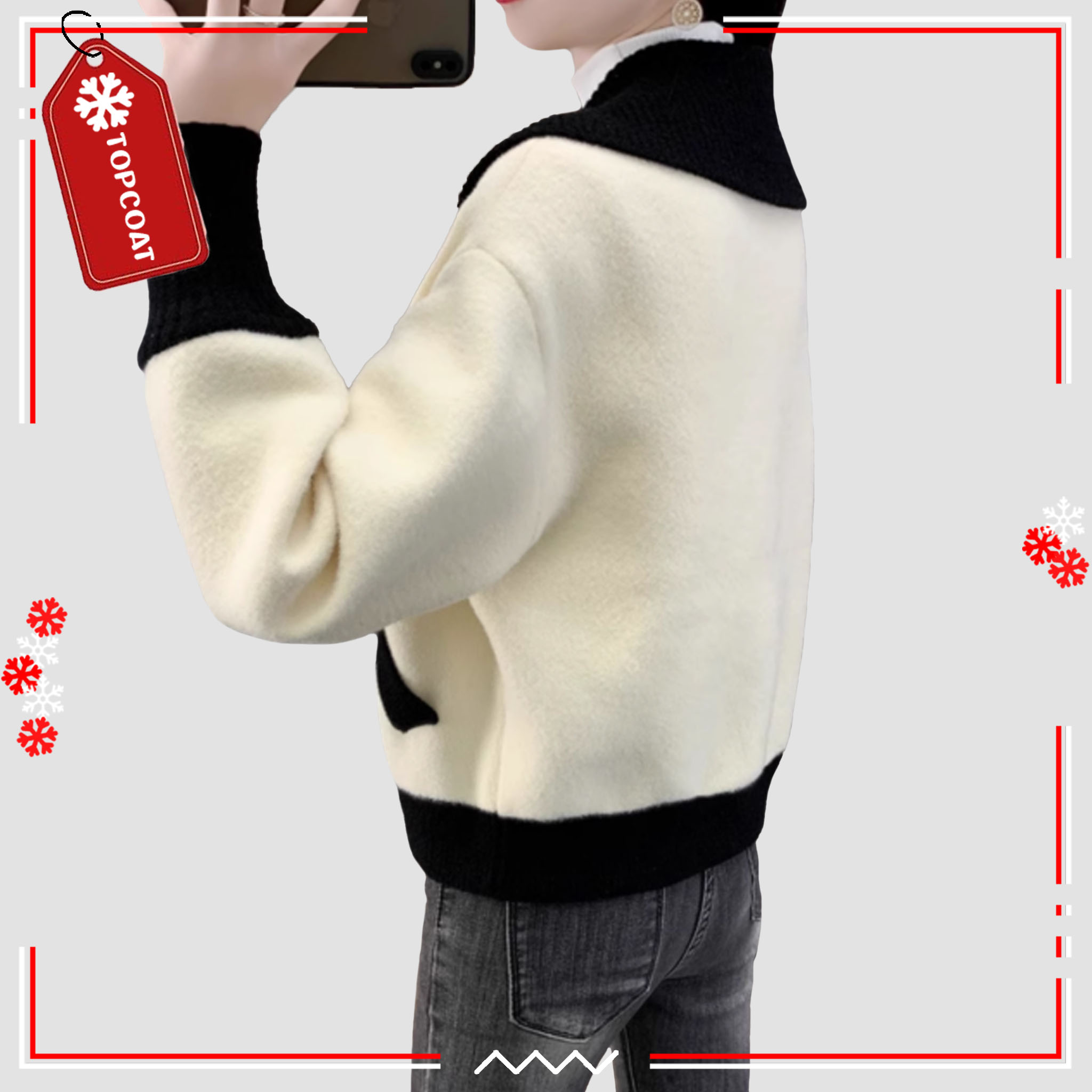 แจ็กเก็ตทูโทน จั้มเเขน ตจั้มเอว เนื้อผ้าใส่แล้วสบาย ซิปรูดได้ทั้ง 2 ด้าน