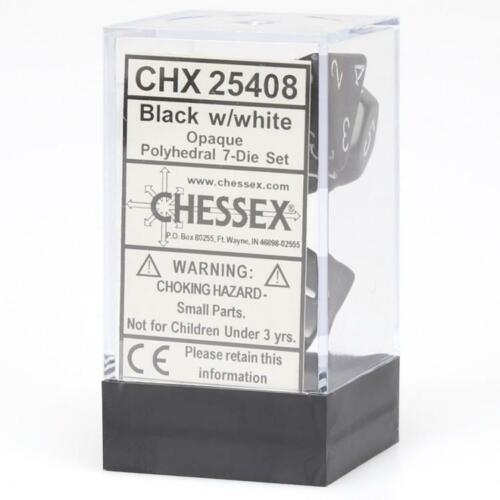 [ลูกเต๋า] Chessex: Black/White Opaque Polyhedral 7-Die Set