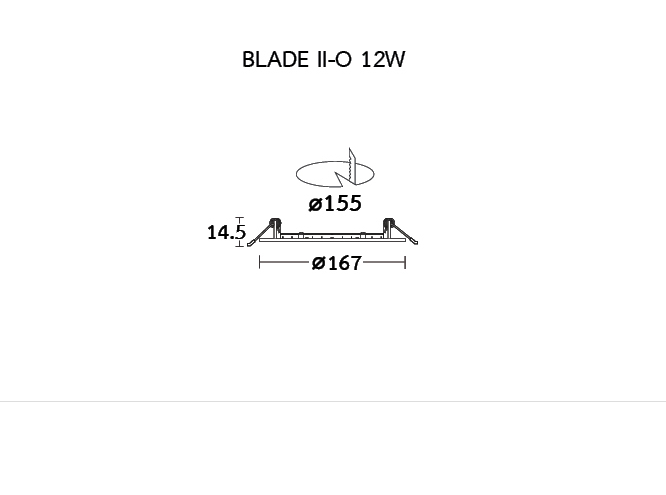 โคมไฟฝั่งฝ้า ดาวน์ไลท์ DOWNLIGHT LED 6นิ้ว BLADE 12W BEC แบบกลม แสงขาว แสงส้ม