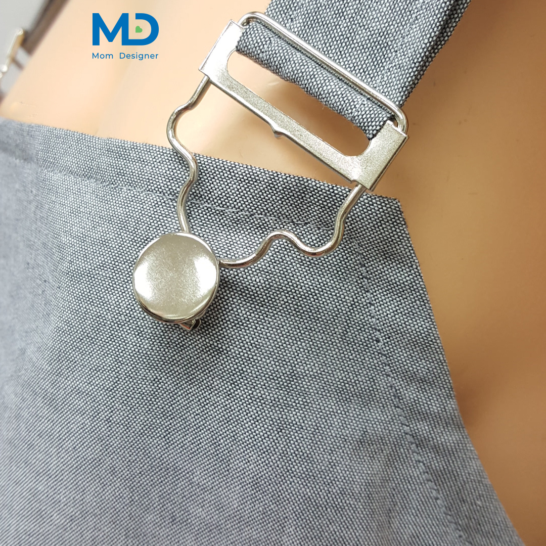 010NV ชุดเอี๊ยมคลุมท้อง แบบขอเกี่ยวสายปรับ สีกรมท่า