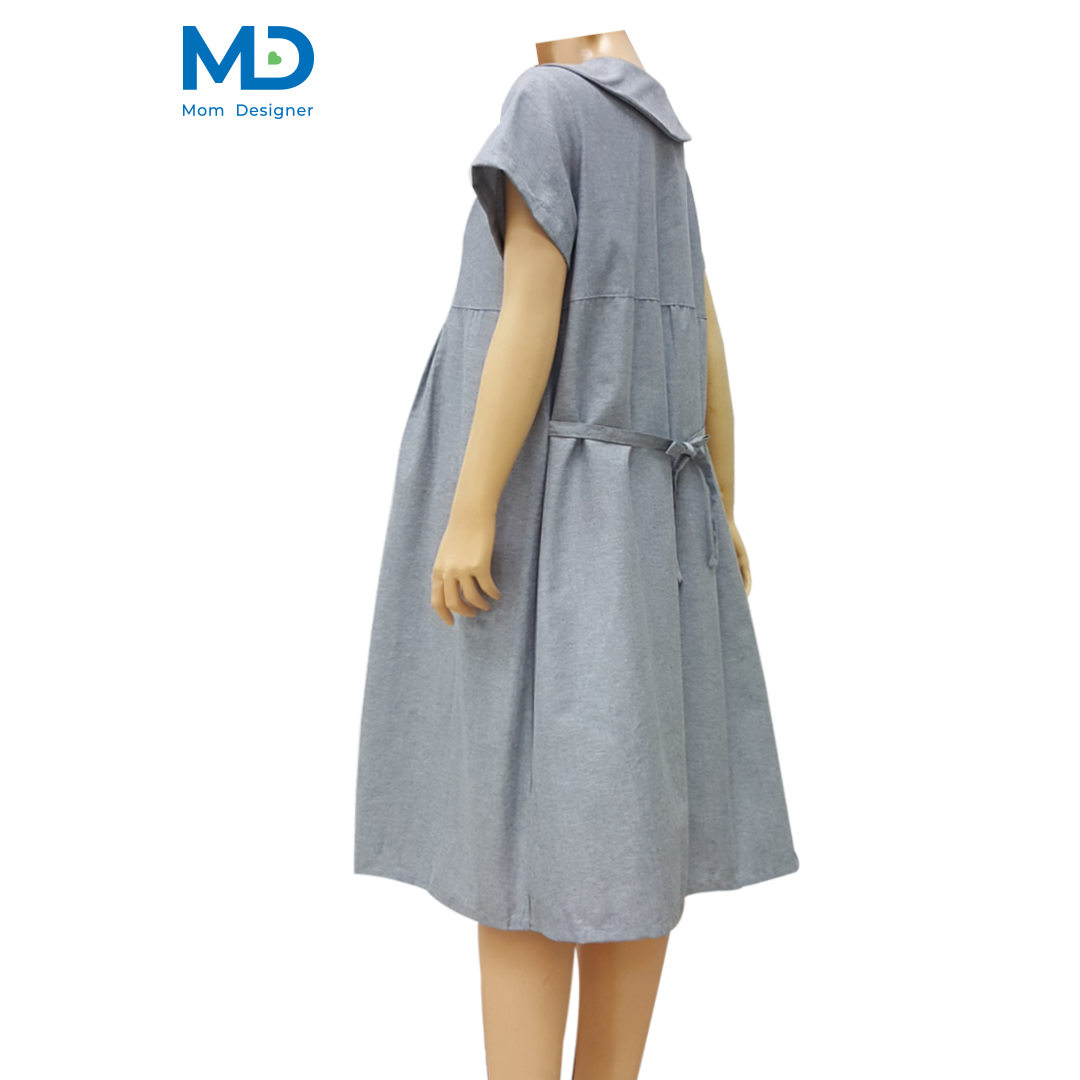 003NV ชุดคลุมท้องคอบัว สีกรมท่า