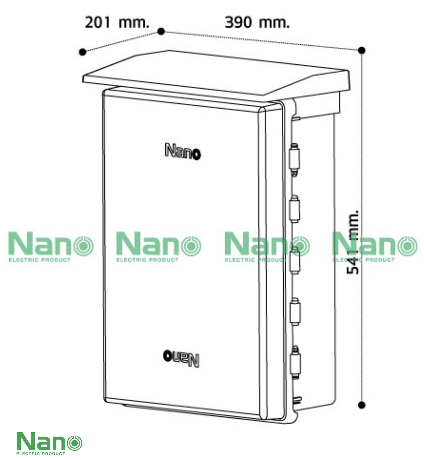 NANO ตู้พลาสติกกันฝน ตู้กันน้ำ เบอร์ 4 NANO 15x21x8 นิ้ว (1 ชิ้น/กล่อง) NANO-104 สำหรับใส่อุปกรณ์ภายนอก ตู้ใส่ไฟฟ้า