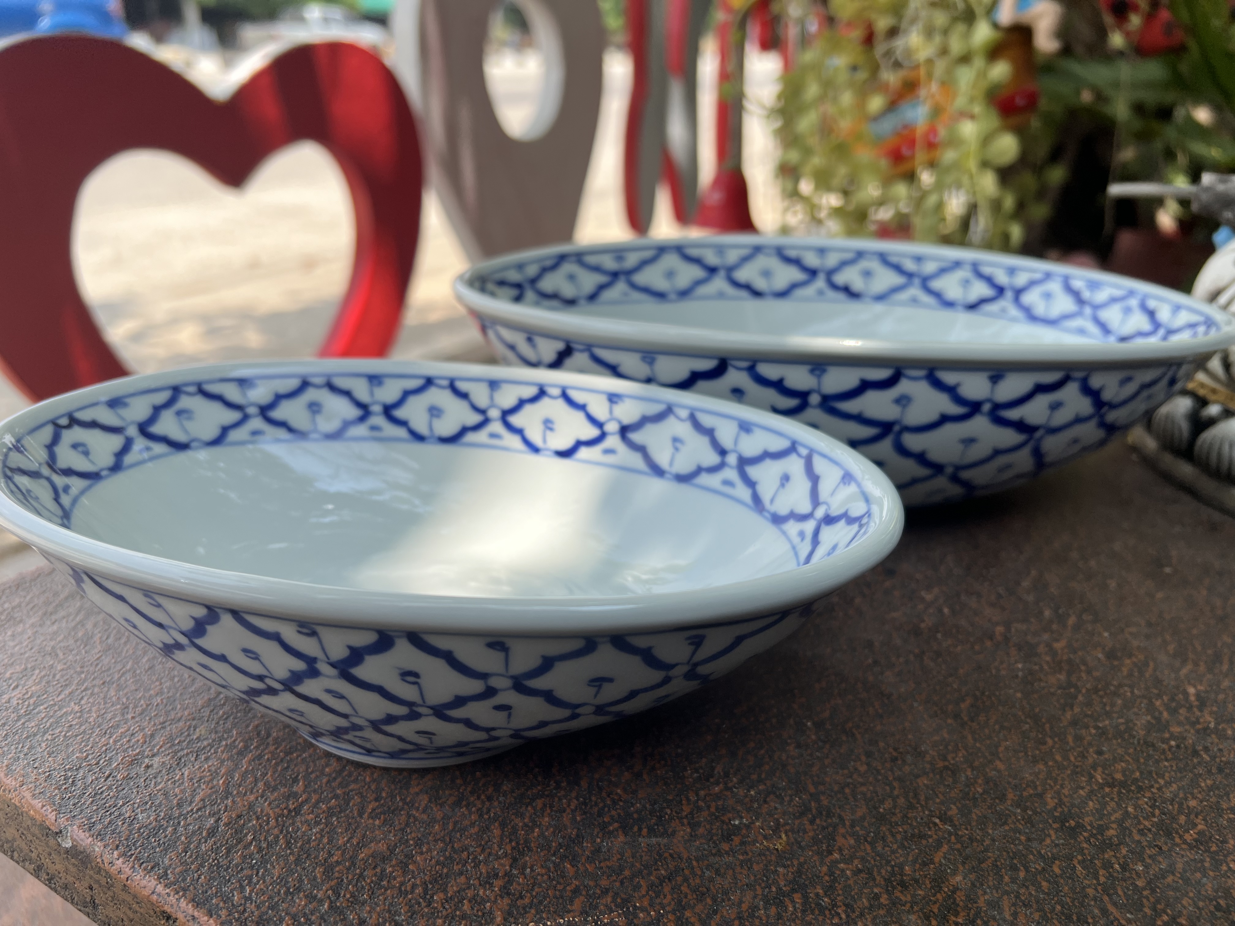 ชามเปลวงรีใหญ่11"ลายไทย