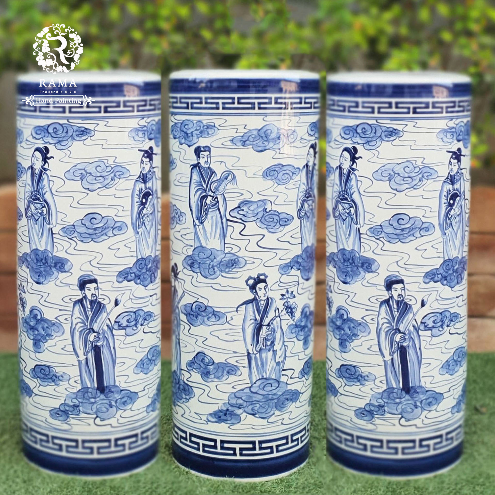 กระบอก/แจกัน CY27 ลายแปดเซียน