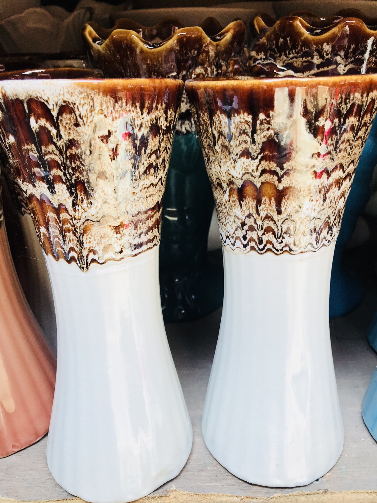 แจกันเคลือบ9"น้ำไหล