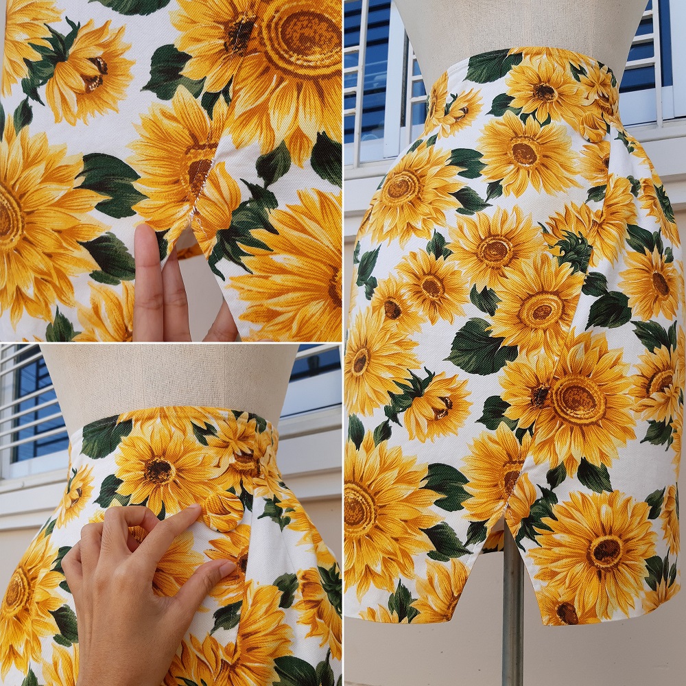 กระโปรงวินเทจลายดอกทานตะวัน สวยแจ่ม