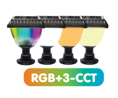 SHINING โคมไฟติดหัวเสาโซล่าเซลล์ขนาด 3 วัตต์ มาพร้อมแสง GRB ตั้งเวลาควบคุม เปิด-ปิดได้ตามที่ต้องการ