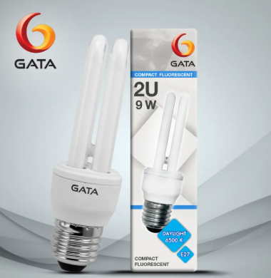หลอดตะเกียบ GATA T3 2U ขั้ว E27 ขนาด 9 วัตต์ แสงขาว