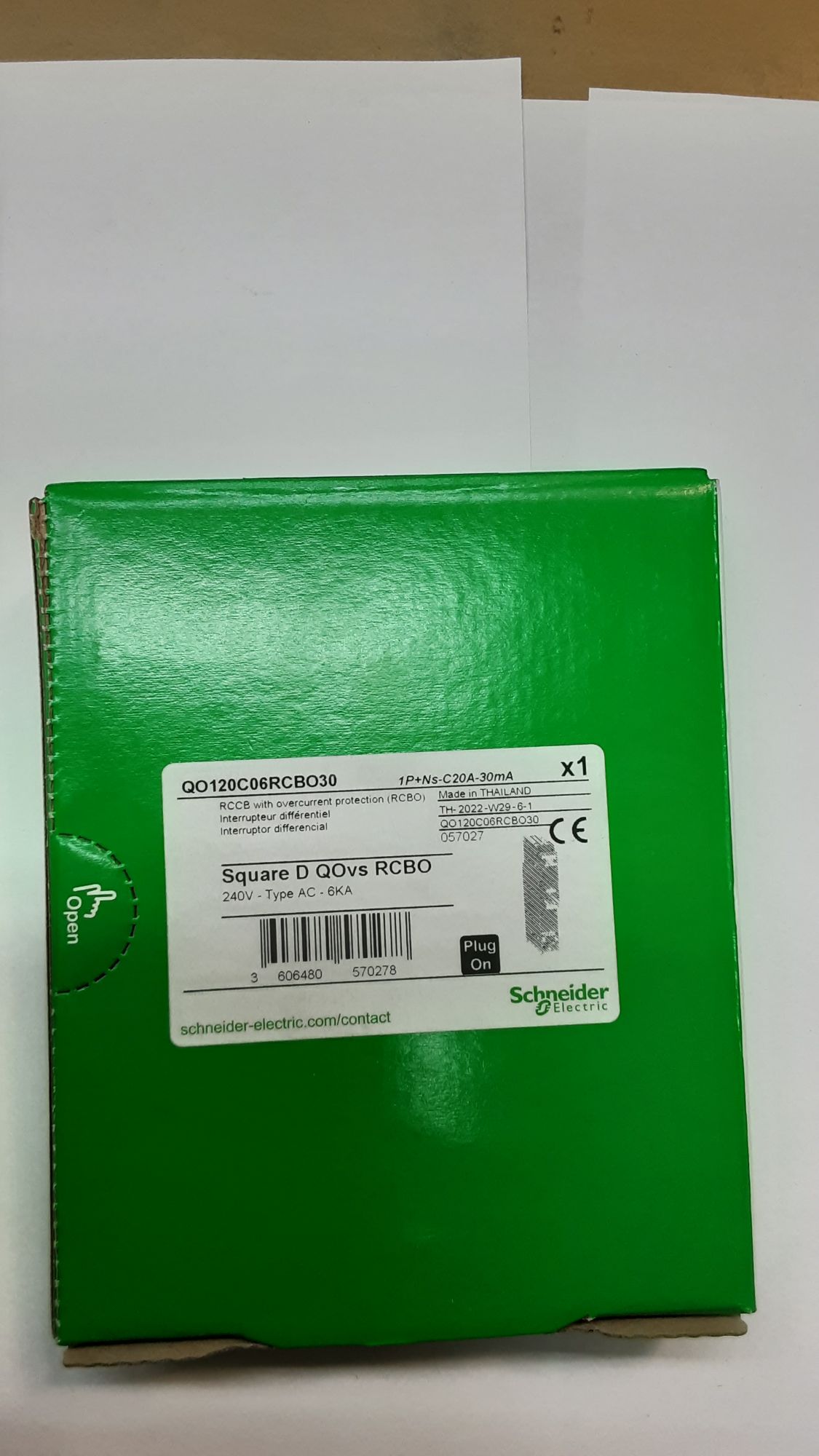Schneider เบรกเกอร์กันดูดชไนเดอร์ 1P เบรกเกอร์ป้องกันไฟรั่ว กันดูด OQ110-132C06RCBO030 เลือกกำลังไฟ 16A 20A 32A สินค้าราคารวมภาษี ลูกเซอรกิจกันดูดชไนเดอร์