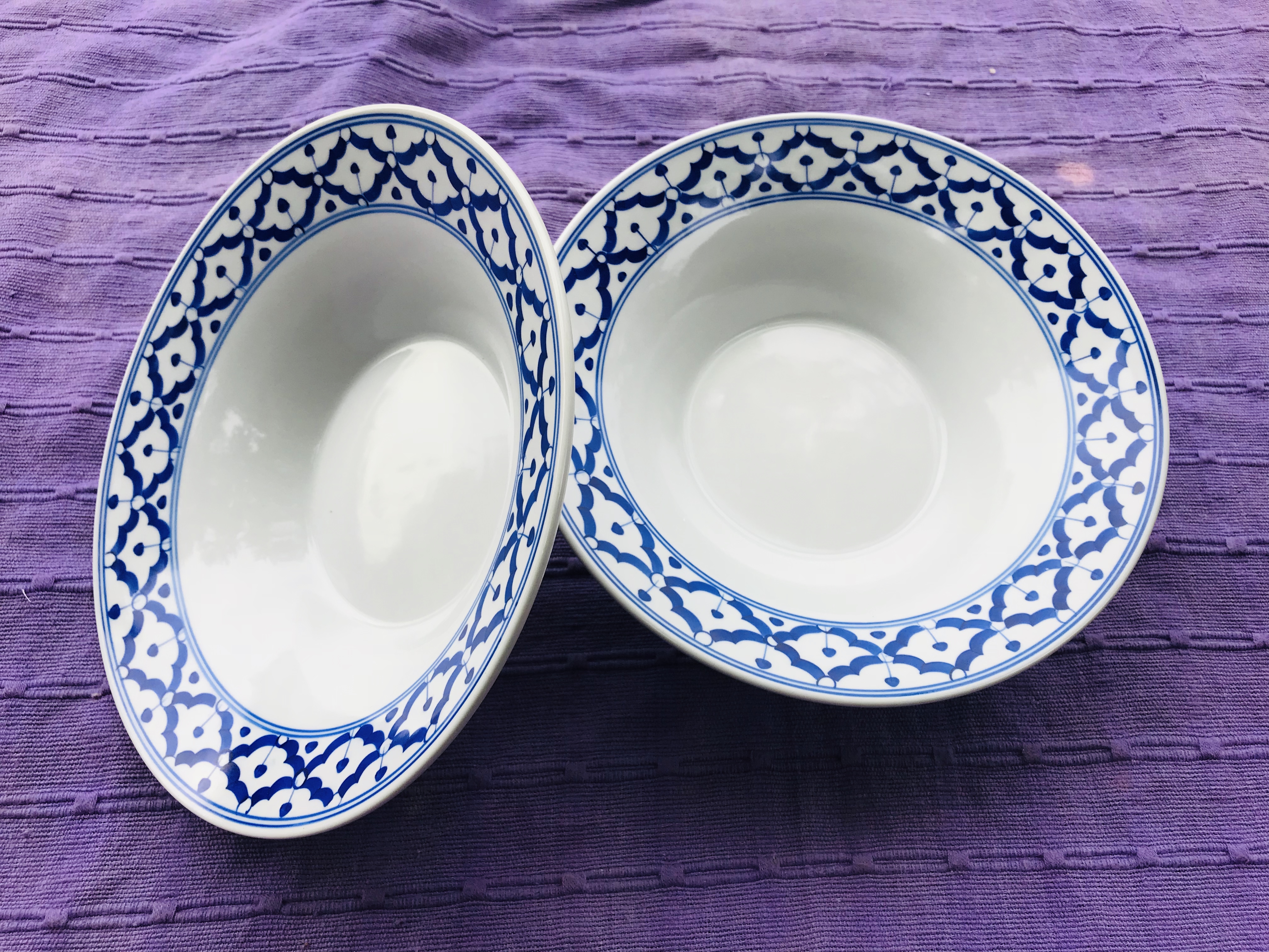 ชามลายไทยปากบาน8"