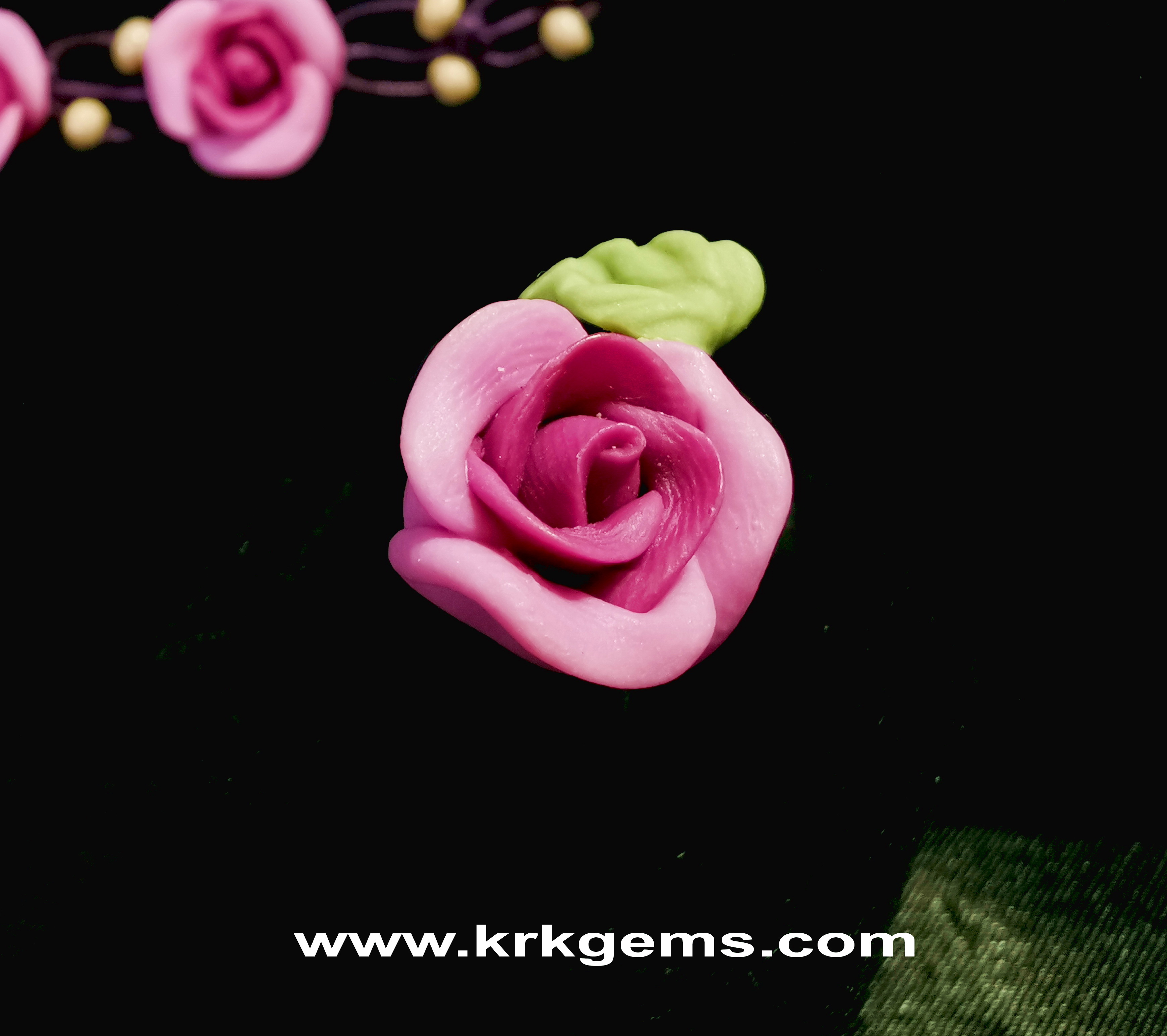 PURPLE ROSE HANDMADE CLAY RING