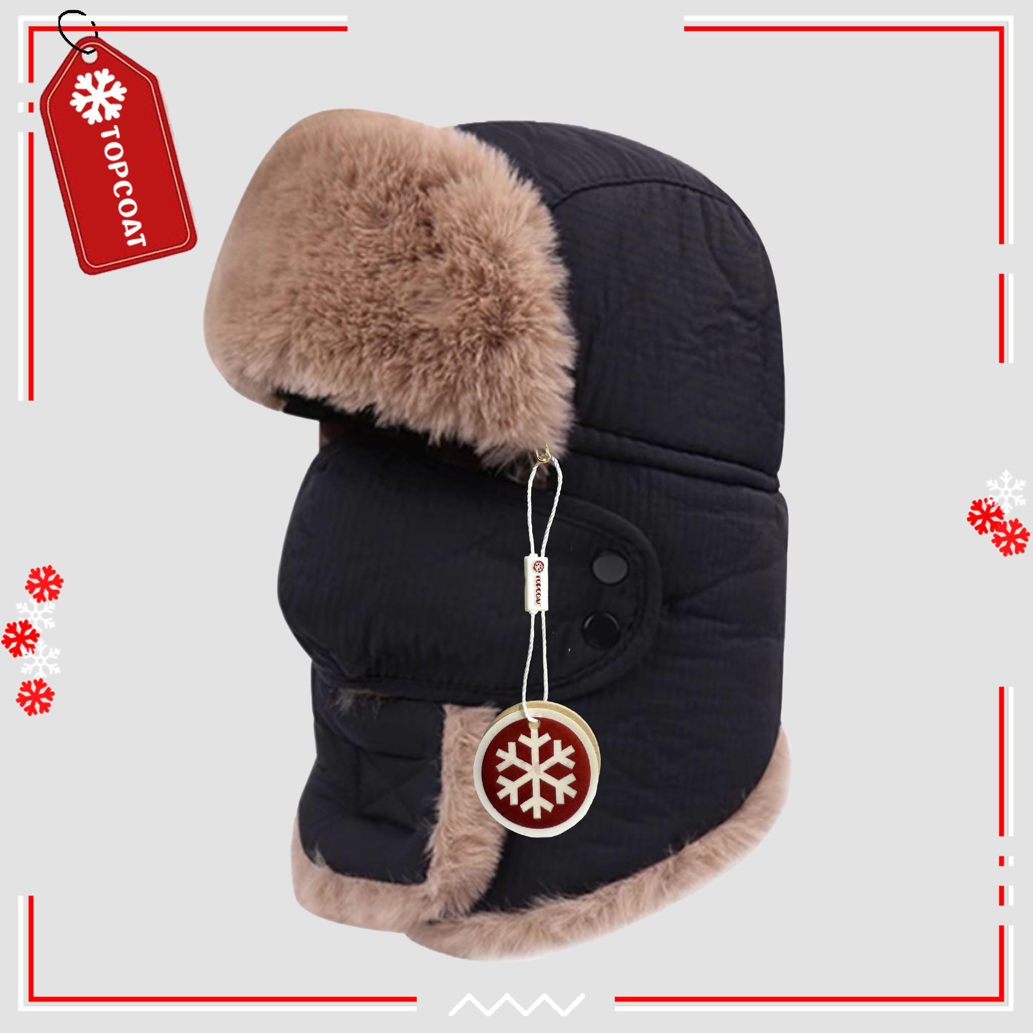 หมวกบอมเบอร์แบบมีเเมส บุขนหนานุ่ม กักเก็บความร้อนได้ดี ใส่เล่นสกีได้ อุณหภูมิ 0 ถึง -20 องศา