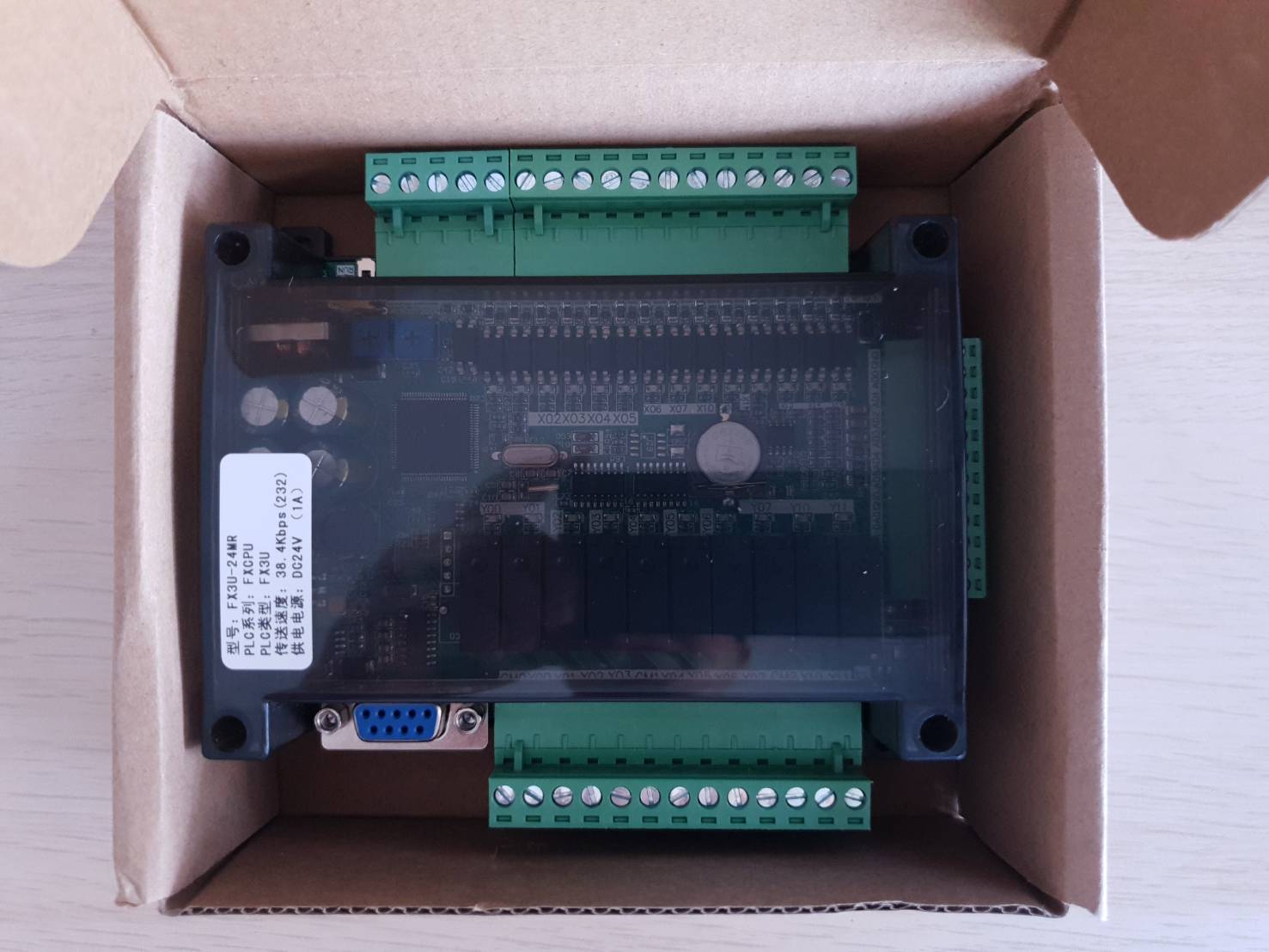 PLC BOARD FX3U-24MR+6AD+2DA+1RS485 (รุ่น TOP มีแบตเตอรี่ Backup)