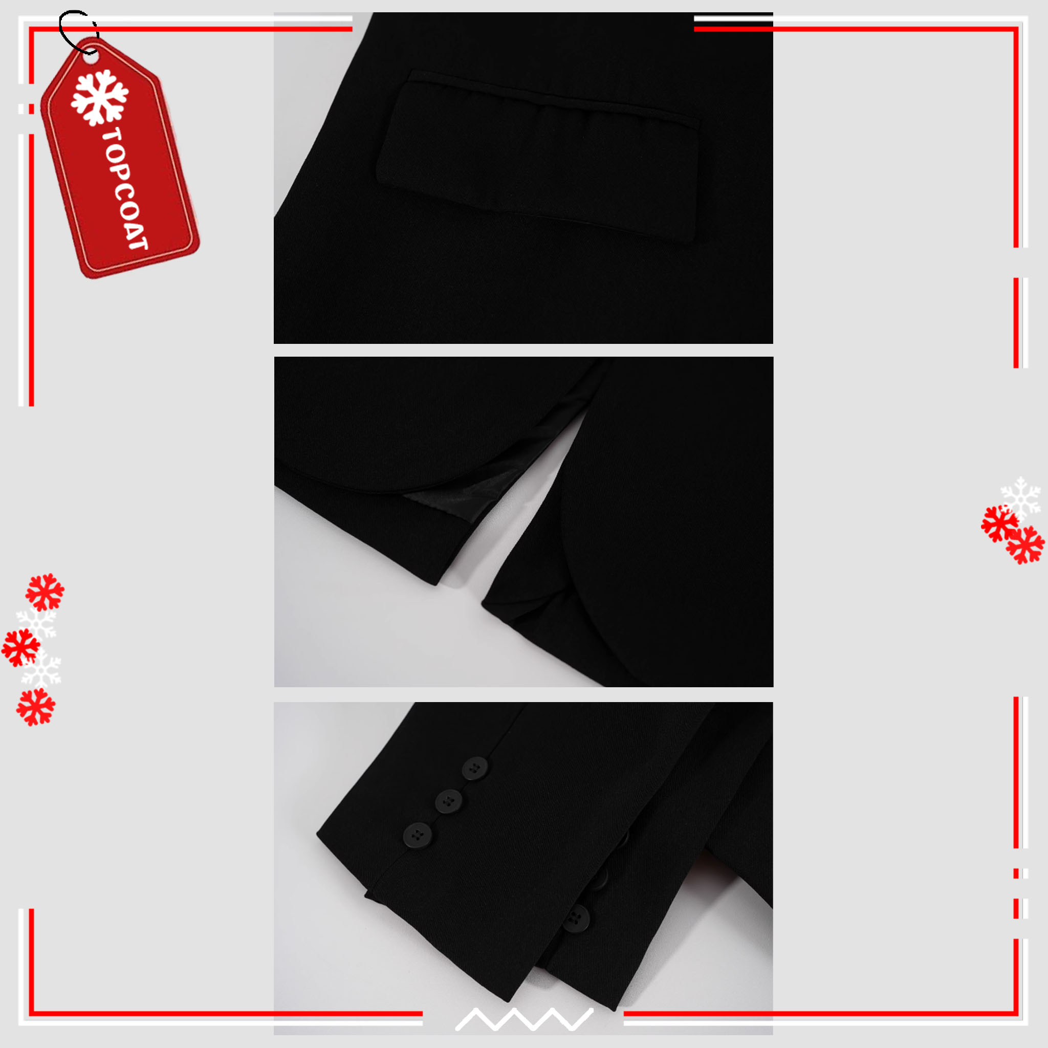 เสื้อสูททรงบอย (Classic) ใส่ทำงานได้ทั้งผู้หญิงและผู้ชาย ซับในทั้งตัว สีดำ สีเทา